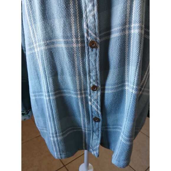 Pladra Plaid Flannel Shirt Womens 2XL Button Front Long Sleeve Blue Outdoorsy - Picture 6 of 16